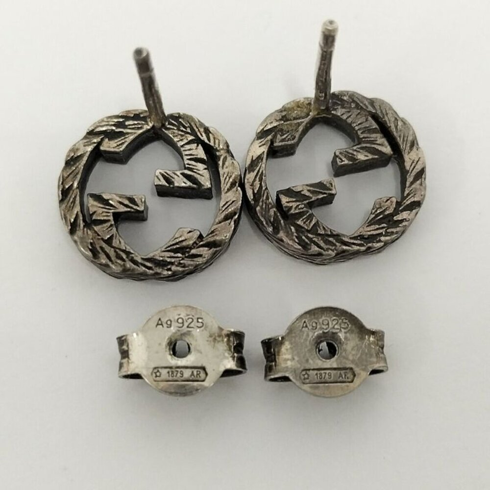 Gucci Earrings Interlocking SV 925 AG 925 Silver 925 Silver - Picture 3 of 9